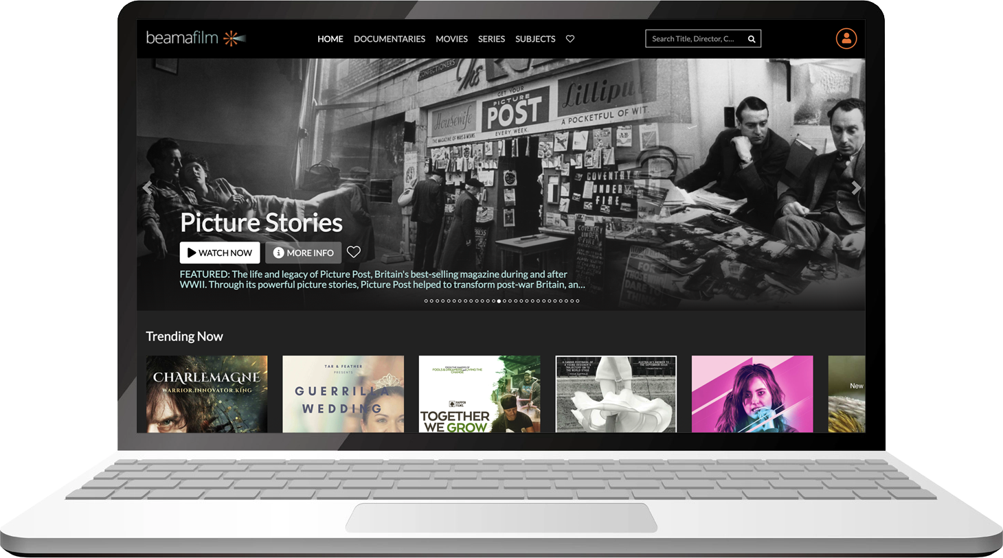 Ondemnd website on laptop